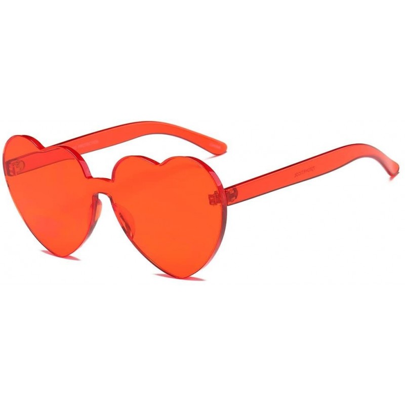 Oversized Classic Heart Shaped Sunglasses - Women Oversized Heart Transparent Candy Color Eyewear Party Sun Glasses - A - CF1...