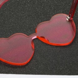 Oversized Classic Heart Shaped Sunglasses - Women Oversized Heart Transparent Candy Color Eyewear Party Sun Glasses - A - CF1...