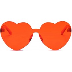 Oversized Classic Heart Shaped Sunglasses - Women Oversized Heart Transparent Candy Color Eyewear Party Sun Glasses - A - CF1...