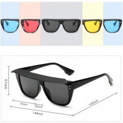 Shield Retro Vintage Shield Flat Lens UV Protection Fashion Sunglasses for Men and Women - Blue - CK18IR4KLQ3 $8.72