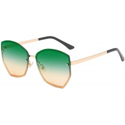 Rimless Fashion Frameless Sunglasses Stainless Steel Box Sunglasses Female Wild Sunglasses - CV18X98K3OA $82.08