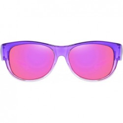 Wrap Oversized Fits Over Sunglasses Mirrored Polarized Lens Cateye for Women and Men Driver Goggles - Purple (Tr90) - CB1920E...