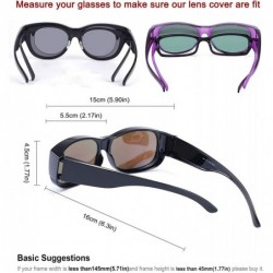 Wrap Oversized Fits Over Sunglasses Mirrored Polarized Lens Cateye for Women and Men Driver Goggles - Purple (Tr90) - CB1920E...