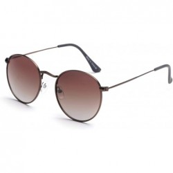 Round Unisex Round Fashion Sunglasses - Brown - CW18WQ6A6E4 $19.45