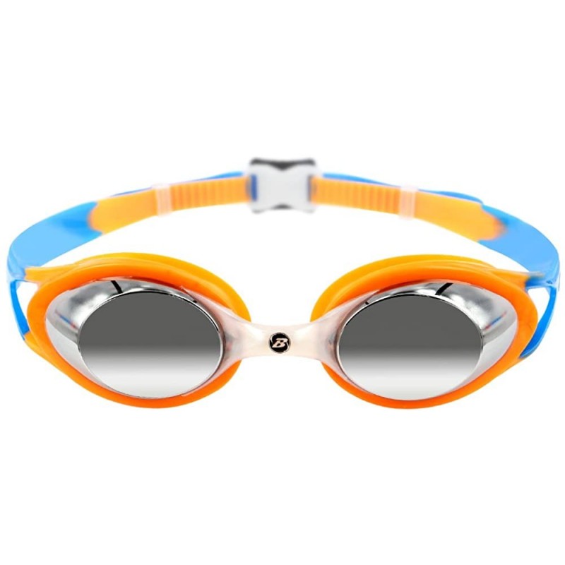 Goggle iedge Junior Swim Goggle Carnaval IE-34710 (Silver Mirror) - Blu/Org - CK18E7NNR95 $18.88