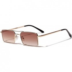 Oval New Square Sunglasses Women Retro Men Brand Designer Sun Glasses Vintage Gradient Mirrored Metal Frame - C1 - CX197A2N55...