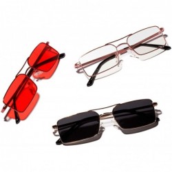 Oval New Square Sunglasses Women Retro Men Brand Designer Sun Glasses Vintage Gradient Mirrored Metal Frame - C1 - CX197A2N55...