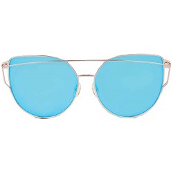 Aviator Designer Cateye Women's Sunglasses - Trendy Fashion Glasses with UV Sun Protection - Sass - Ice Blue - CR18ICD2NCD $1...