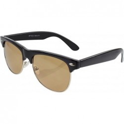 Goggle Fashion Half Frame Semi-Rimless Sunglass - Brown Color Lens - CB18E6N2MC8 $11.51