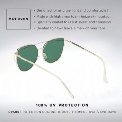 Aviator Designer Cateye Women's Sunglasses - Trendy Fashion Glasses with UV Sun Protection - Sass - Ice Blue - CR18ICD2NCD $9.77