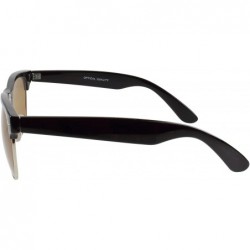 Goggle Fashion Half Frame Semi-Rimless Sunglass - Brown Color Lens - CB18E6N2MC8 $11.51