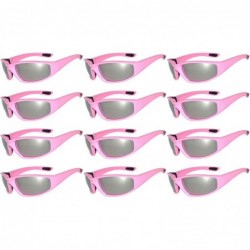 Sport 12 PCS Motorcycle Padded Foam Glasses Colored Lens Sunglasses Pink White Silver - 12-moto-pink-silver-mirror - C818DEX0...