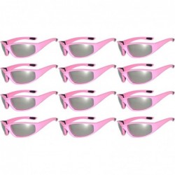 Sport 12 PCS Motorcycle Padded Foam Glasses Colored Lens Sunglasses Pink White Silver - 12-moto-pink-silver-mirror - C818DEX0...