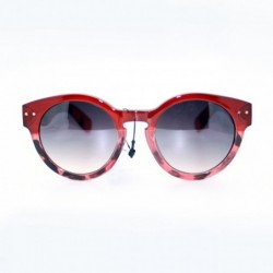 Round Womens Round Horn Rim Keyhole Fashion Sunglasses Ombré Colors - Red - CT11W0GA4D1 $11.29