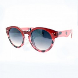 Round Womens Round Horn Rim Keyhole Fashion Sunglasses Ombré Colors - Red - CT11W0GA4D1 $11.29