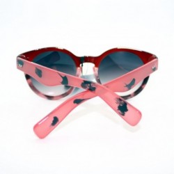 Round Womens Round Horn Rim Keyhole Fashion Sunglasses Ombré Colors - Red - CT11W0GA4D1 $11.29