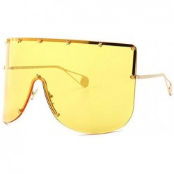 Goggle Vintage Sunglasses Oversized Windproof Glasses - Yellow - CY18QIYH4Q9 $28.21