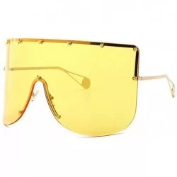 Goggle Vintage Sunglasses Oversized Windproof Glasses - Yellow - CY18QIYH4Q9 $18.32