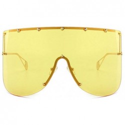 Goggle Vintage Sunglasses Oversized Windproof Glasses - Yellow - CY18QIYH4Q9 $18.32