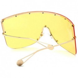 Goggle Vintage Sunglasses Oversized Windproof Glasses - Yellow - CY18QIYH4Q9 $18.32