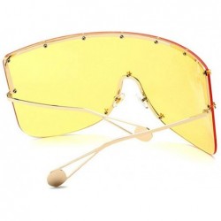 Goggle Vintage Sunglasses Oversized Windproof Glasses - Yellow - CY18QIYH4Q9 $18.32