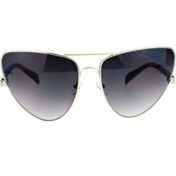 Oversized Womens Runway Fashion Retro Oversize Cat Eye Sunglasses - Gold Smoke - CC12BWPHHW7 $9.75