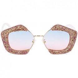 Square Round Vintage Sunglasses Rhinestone Decoration Sun Glasses for Women - Y-23 - CC198W4AYE7 $12.74