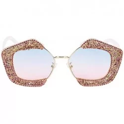 Square Round Vintage Sunglasses Rhinestone Decoration Sun Glasses for Women - Y-23 - CC198W4AYE7 $24.20