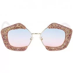 Square Round Vintage Sunglasses Rhinestone Decoration Sun Glasses for Women - Y-23 - CC198W4AYE7 $12.74