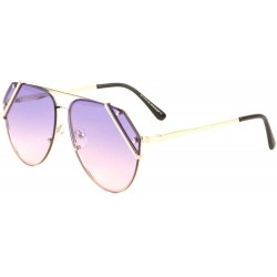 Aviator Oceanic Color Metal Side Lens Protective Rim Aviator Sunglasses - Purple - CH198E9XML0 $11.05