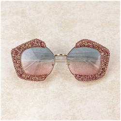 Square Round Vintage Sunglasses Rhinestone Decoration Sun Glasses for Women - Y-23 - CC198W4AYE7 $12.74