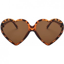 Oversized Sunglasses for Women Heart Sunglasses Vintage Sunglasses Retro Oversized Glasses Eyewear - Marron - CD18QQK4M7G $17.98