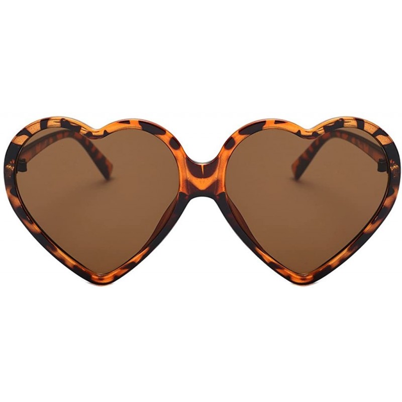 Oversized Sunglasses for Women Heart Sunglasses Vintage Sunglasses Retro Oversized Glasses Eyewear - Marron - CD18QQK4M7G $10.51