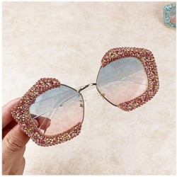 Square Round Vintage Sunglasses Rhinestone Decoration Sun Glasses for Women - Y-23 - CC198W4AYE7 $12.74