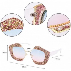 Square Round Vintage Sunglasses Rhinestone Decoration Sun Glasses for Women - Y-23 - CC198W4AYE7 $12.74