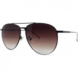 Aviator 97025-1 Premium Oversized Flat Aviator Sunglass - Fade Brown - C418YR23TH3 $16.91