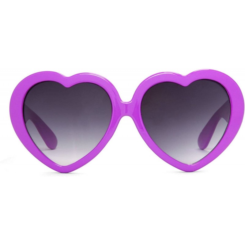 Oversized Heart Shaped Lolita Sunglasses - Plum - C8129GDKO4P $8.35