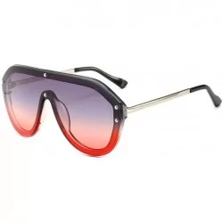 Sport Retro Rivet Sunglasses Luxury Brand Designer Oversize Black Visor Sun Glasses Men Shades for Women Men - 7 - C118W78RUM...