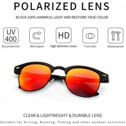 Rimless Classic Half Frame Retro Sunglasses with Polarized Lens - Black Metal Frame Red Lens - CH12L8GFWK9 $22.83