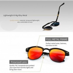 Rimless Classic Half Frame Retro Sunglasses with Polarized Lens - Black Metal Frame Red Lens - CH12L8GFWK9 $22.83