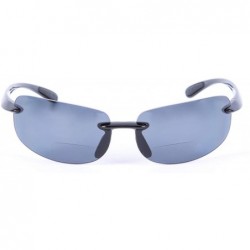 Semi-rimless The Allstars" 3 Pair of our Most Popular Bifocal Sport Wrap Unisex Sunglasses - Black/Blue - CO1963TIIGQ $29.33