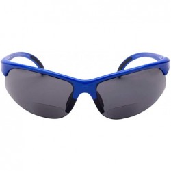 Semi-rimless The Allstars" 3 Pair of our Most Popular Bifocal Sport Wrap Unisex Sunglasses - Black/Blue - CO1963TIIGQ $29.33