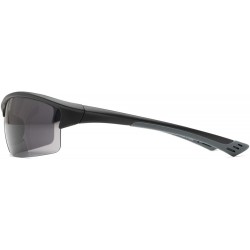 Semi-rimless The Allstars" 3 Pair of our Most Popular Bifocal Sport Wrap Unisex Sunglasses - Black/Blue - CO1963TIIGQ $29.33