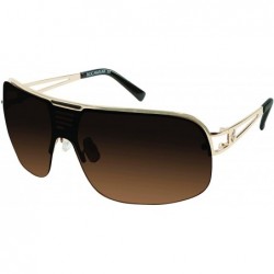 Shield Men's R1416 Vented Metal Shield Sunglasses with 100% UV Protection- 78 mm - Gold/Black - C9180SOAR0D $29.40