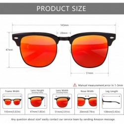 Rimless Classic Half Frame Retro Sunglasses with Polarized Lens - Black Metal Frame Red Lens - CH12L8GFWK9 $22.83