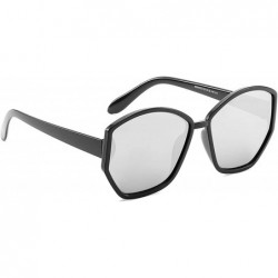 Sport Women Polygon Polarized Sunglasses Lightweight Sports Sunglasses - Silver - CS18TUX2IZR $28.38