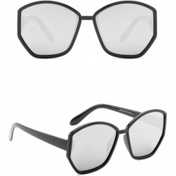 Sport Women Polygon Polarized Sunglasses Lightweight Sports Sunglasses - Silver - CS18TUX2IZR $18.92