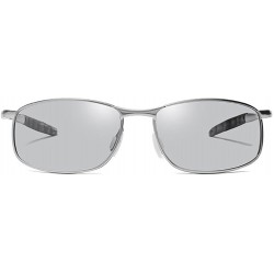Aviator Men's Polarized Photochromic Sunglasses Vintage Driving Eyewear - Silver Legs - CX18H3X3D4X $13.46