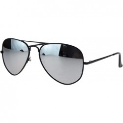 Aviator Classic Aviator Sunglasses Thin Metal Frame Mirror Lens Aviators UV 400 - Black - CX184KXESAO $9.62