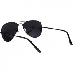 Aviator Classic Aviator Sunglasses Thin Metal Frame Mirror Lens Aviators UV 400 - Black - CX184KXESAO $9.62